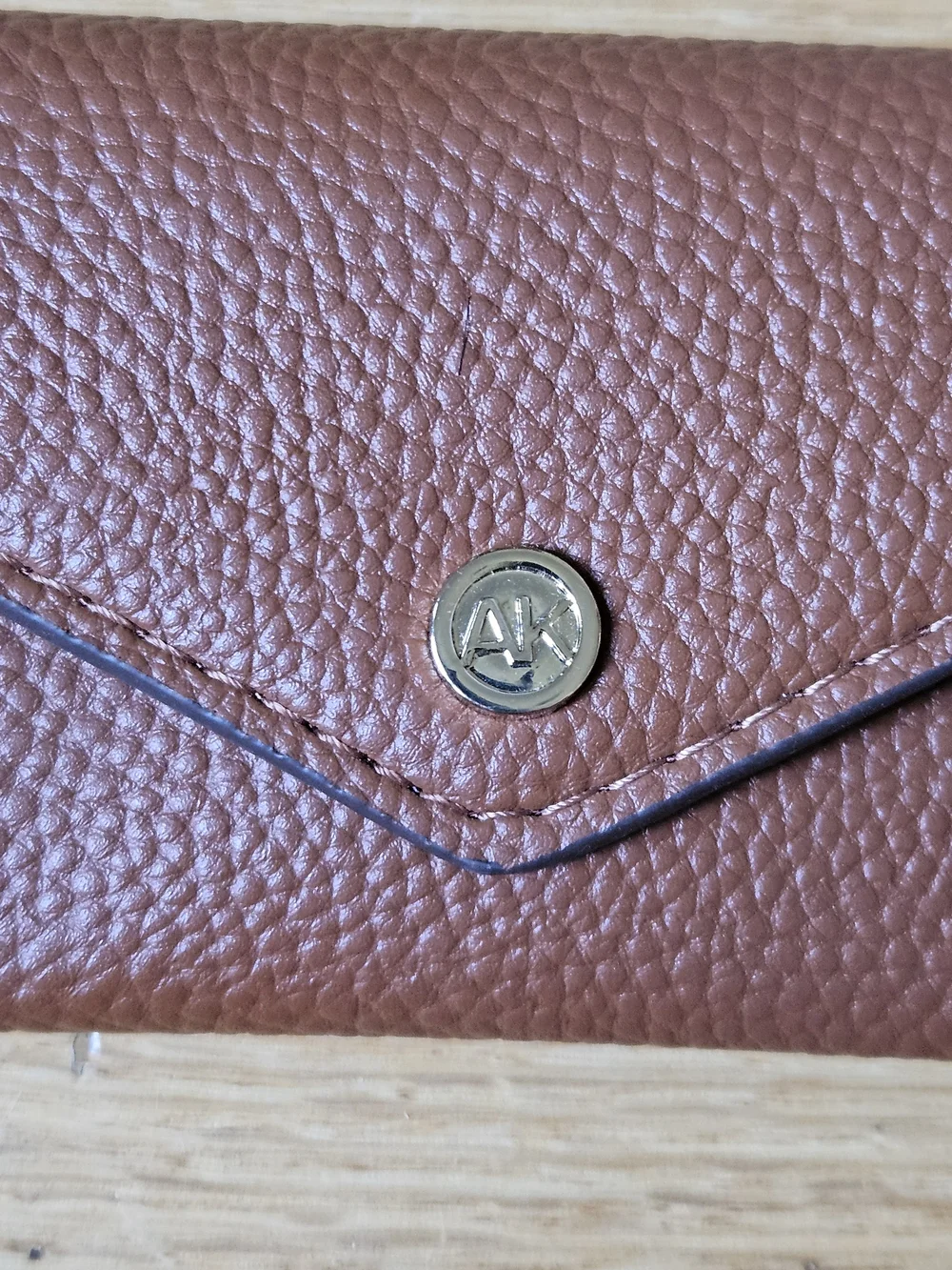 Anne Klein Brown Pebbled Wallet  with Keychain Accent
